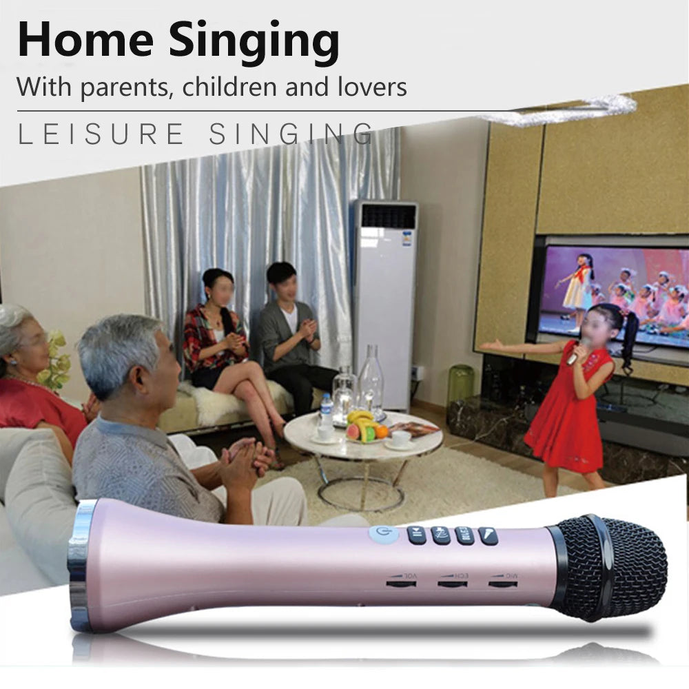 L-698 15W Wireless Karaoke Microphone Bluetooth Speaker 4000Mah 2In1 Handheld Sing&Recording KTV Player for Ios/Android