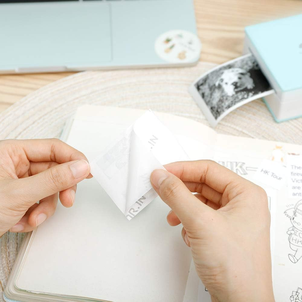 White Self-Adhesive Thermal Paper, Glossy Printable Sticker Paper for  M02/M02 Pro/M02S/M03 Pocket Mobile Printer, Black on White, 50Mm X 3.5M, Diameter 30Mm, 3-Rolls